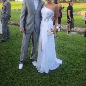 White prom goddess dress